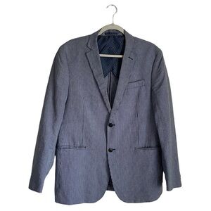 Egara Slim Fit Sport Coat Sz L Blue Stripe